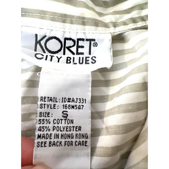 Koret City Blues Vintage Striped Button Down Blouse Hearts Stripes Small S - Picture 2 of 7